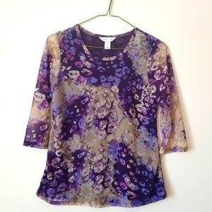 C & Banks floral spring top sz S